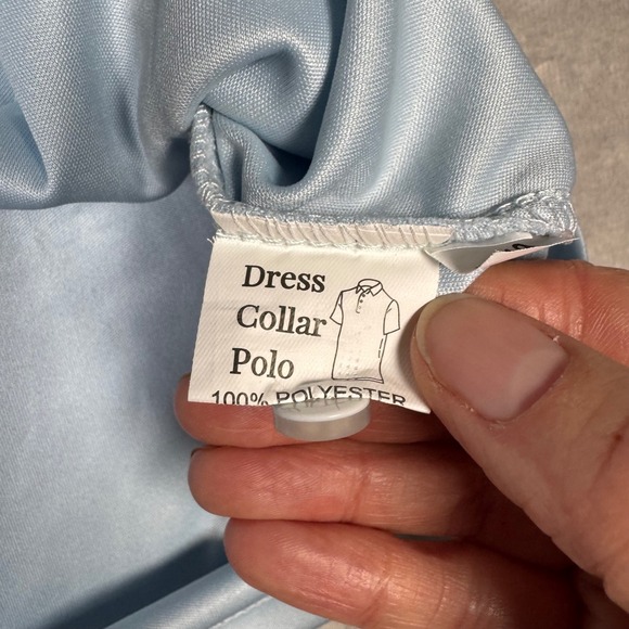 NWOT Collars & Co Mens Light Blue Dress Collar Polo Shirt Large Golf‎ - Picture 3 of 7